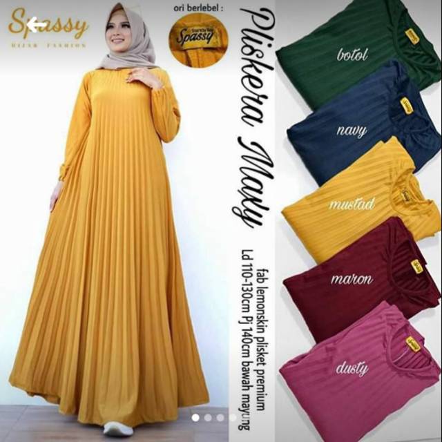 GAMIS PLISKET LENGAN PANJANG