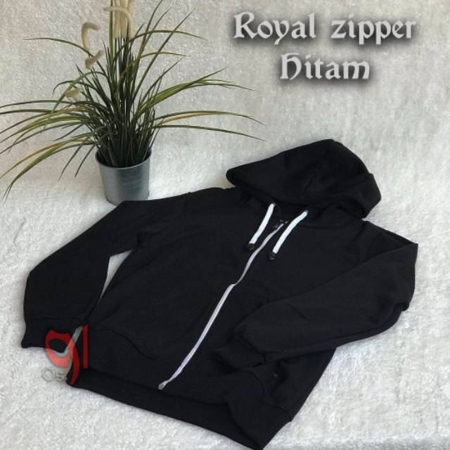 Jaket polos M L XL XXL XXXL royal zipper cowok cewek premium fleece tebal / jaket jumbo cowok cewek