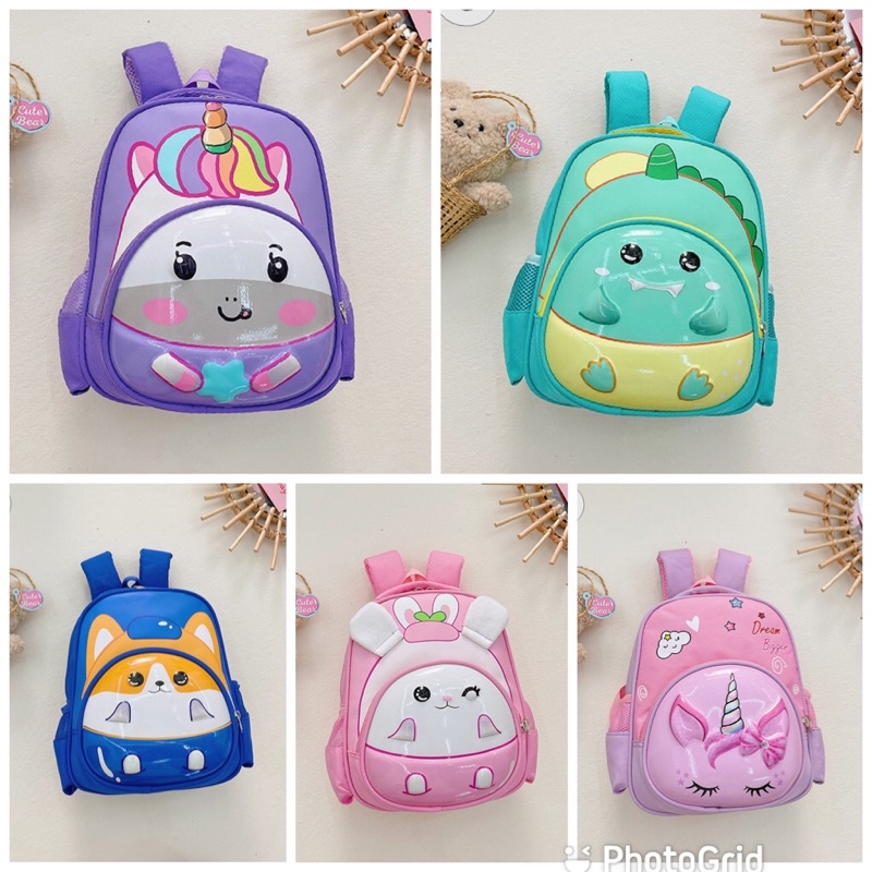 Tas Ransel Anak Sekolah Karakter Cute Backpack Cewek / Cowok Fashion Kids Perempuan / Laki-laki Astronot Mermaid Kucing Dinosaurus/ Tas Sekolah Anak Import Premium High Quality Terbaru - Tas Ransel Anak Motif Karakter Lucu -  Tas RanselBackpack Anak