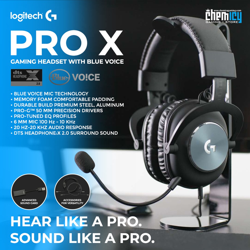 Logitech PRO X Gaming Headset with Blue Voice