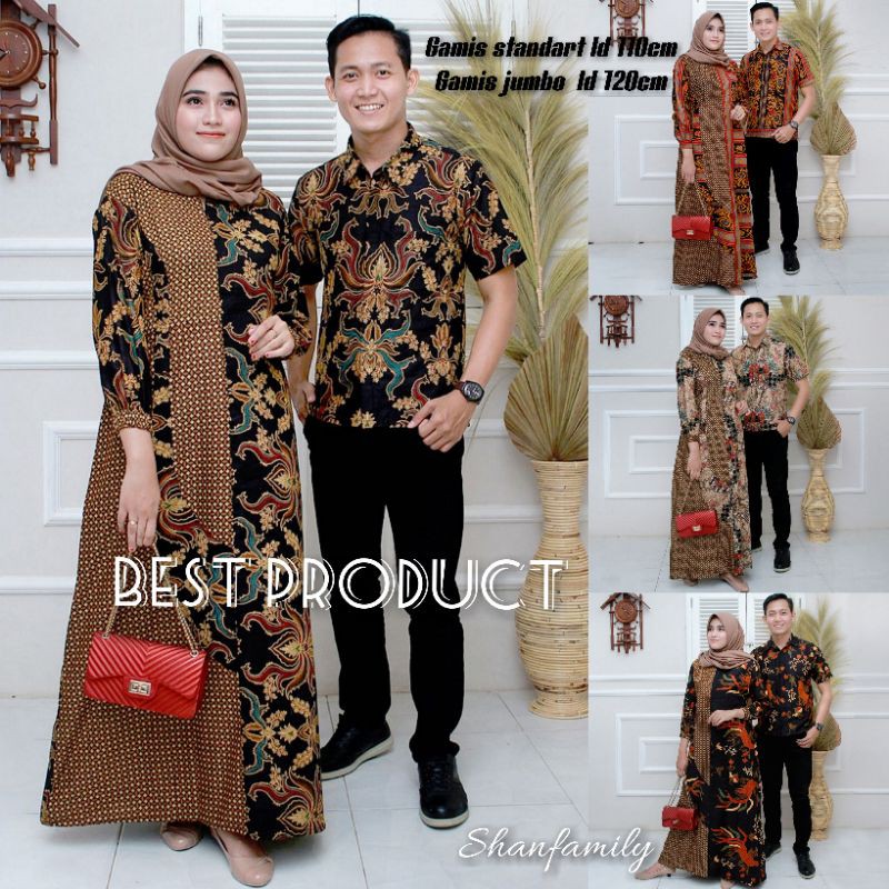 Produsen Batik Couple Gamis Baju Batik Pasangan Baju Batik Keluarga deaWaofqBODXg