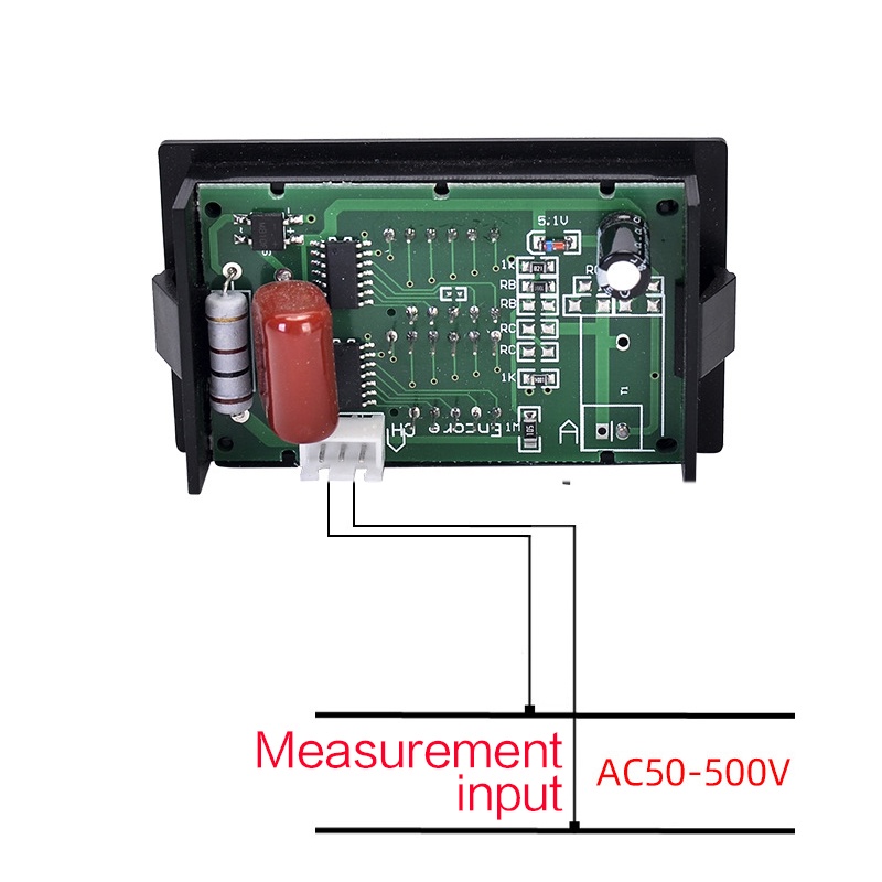 【AC 50-500V 10.0-99.9Hz】Voltmeter Frekuensi/AC Dual Display Voltmeter/Tegangan Current Meter Detector/Hertz Frekuensi Meter/Alat Pengukur Tegangan Frekuensi