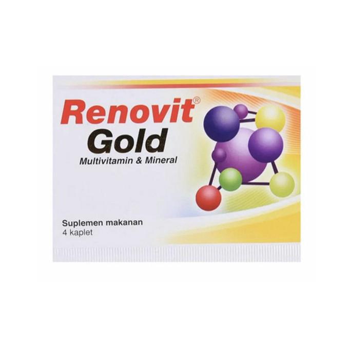 ⭐ISF⭐Renovit Gold - 25 x 4'Kaplet - Suplemen - Multivitamin dan Mineral Lengkap Renovit