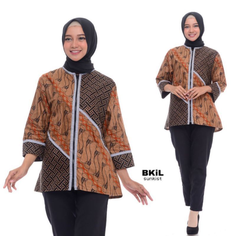 BKiL atasan blouse batik cewek lengan panjang