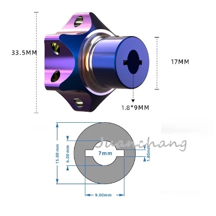 Gantungan Kunci Motor Universal Bentuk Hexagon Bahan Titanium CNC