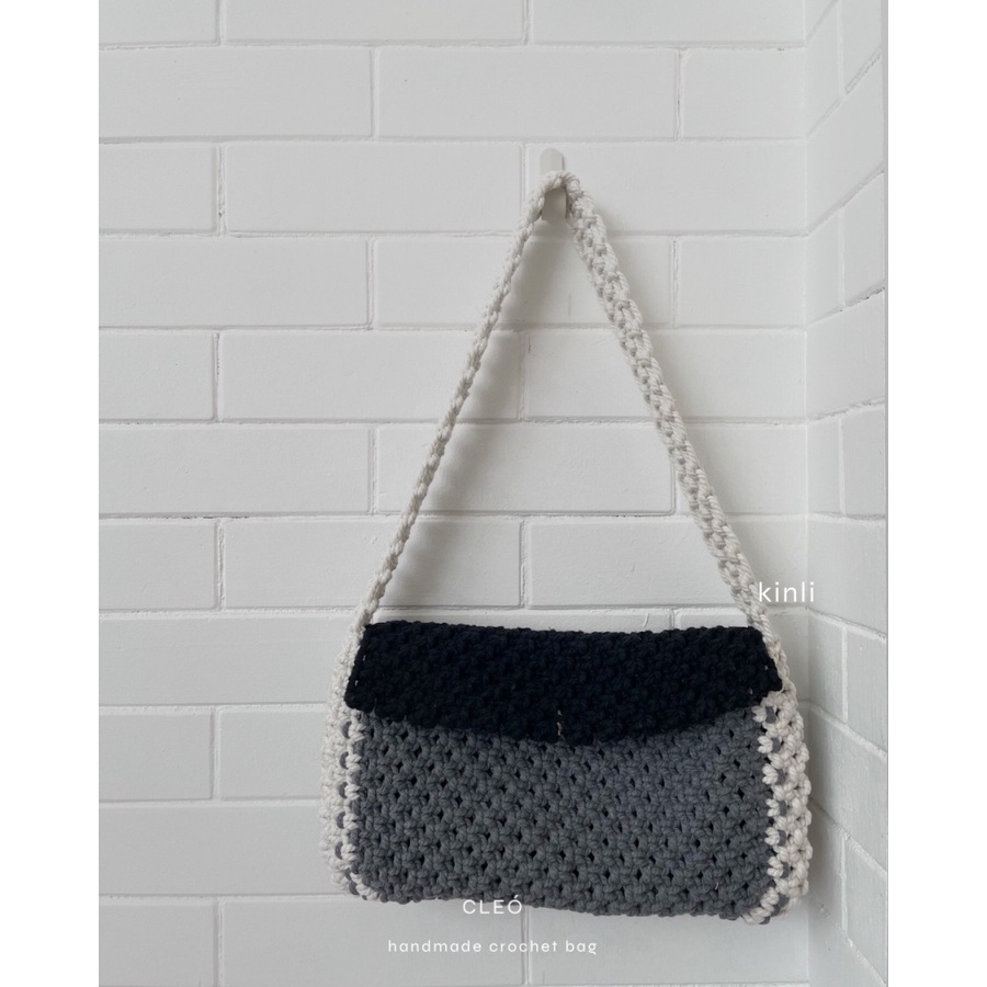 cleo handmade crochet bag tritone 3 colors shoulder bag