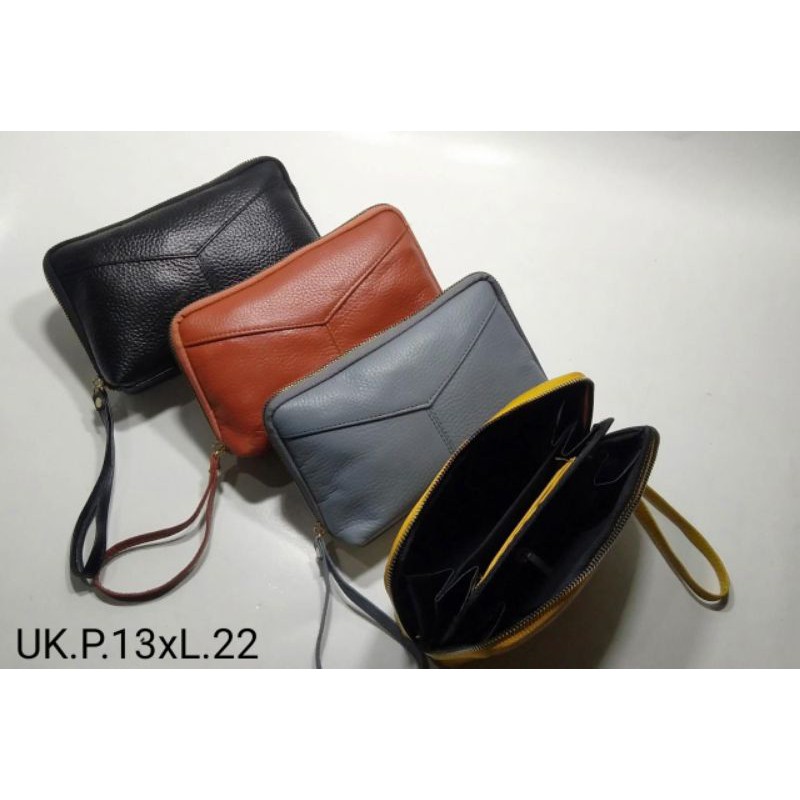 dompet kulit sapi pouch dompet model tiga ruang