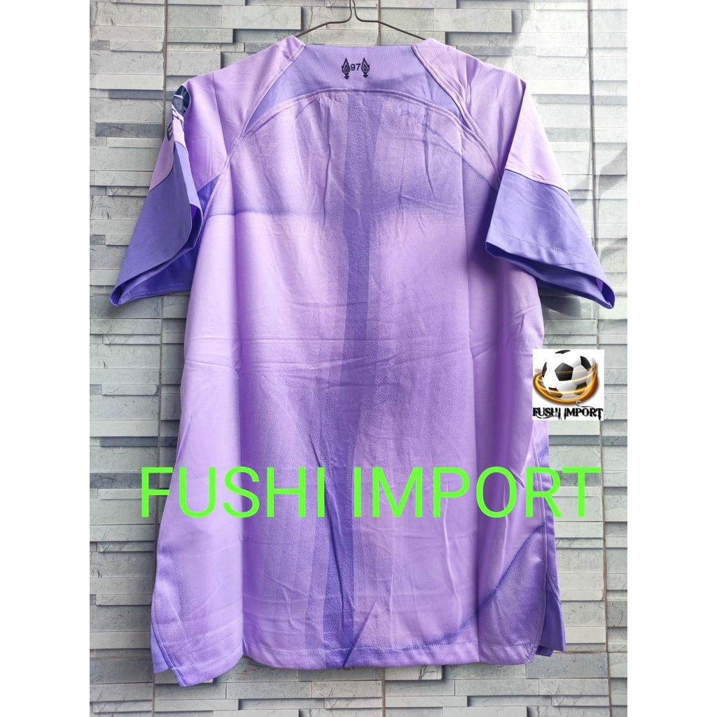 Jersey Baju Bola Lvrpll Kiper Goalkeeper Ungu Purple 2022 2023 Grade Ori