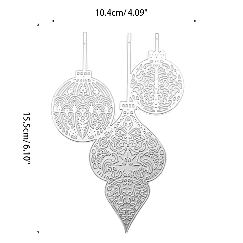 Cetakan Stensil Cutting Dies Motif Liontin Natal Bahan Baja Karbon Untuk Scrapbook / Craft DIY