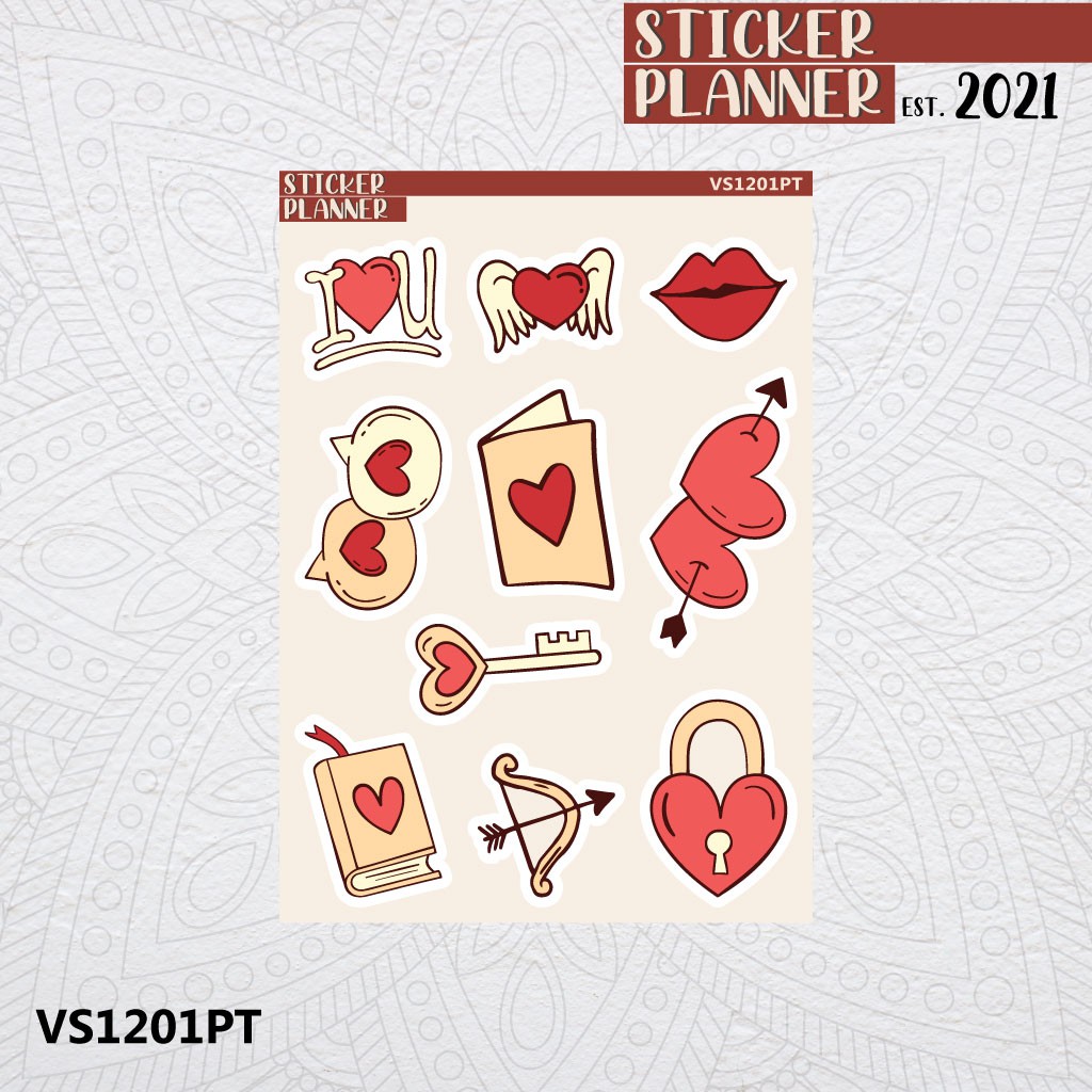 

Valentine Deco Sticker Planner | Sticker Sheet, Bujo, Hobonichi, Scrapbook, Journal, & Agenda