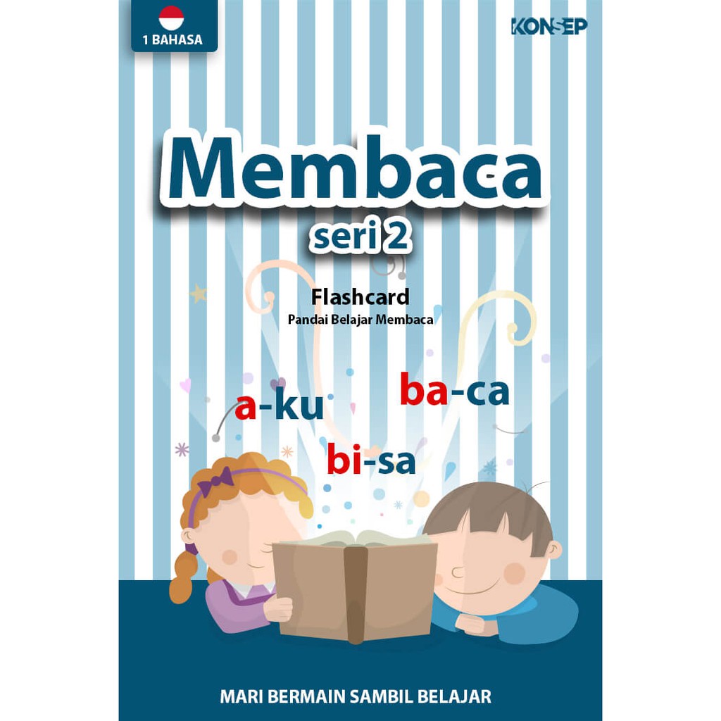 Flash Card Membaca Seri 2 - Kartu Belajar Anak Bergambar - Konsep Studio Original