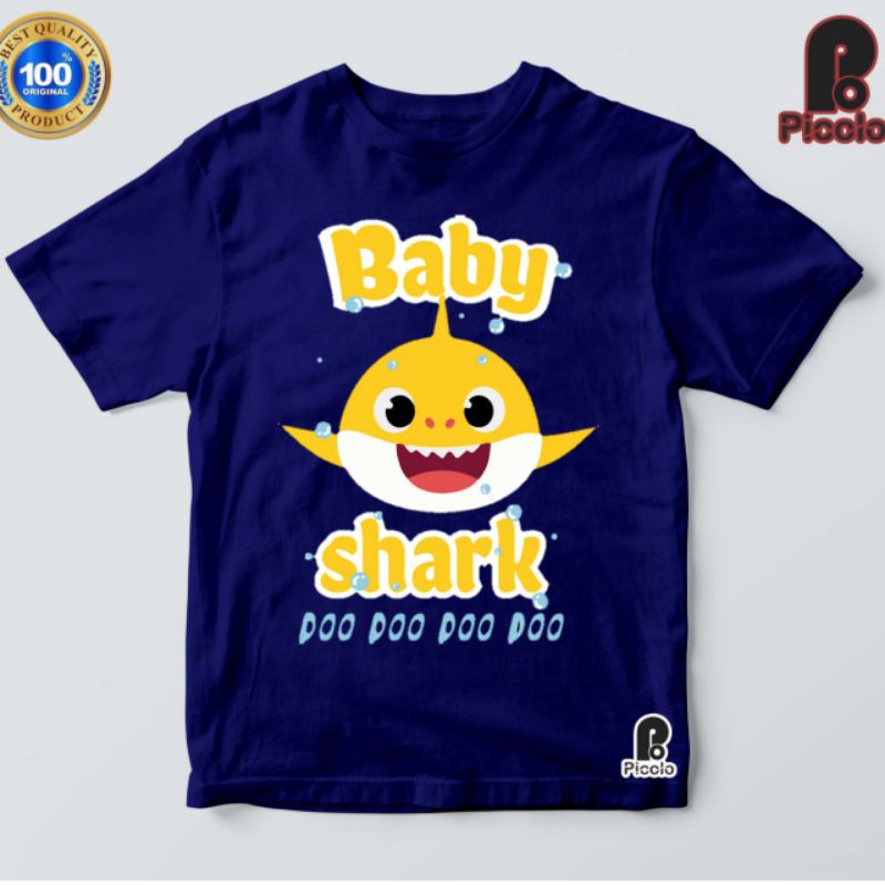 kaos anak motif anime lucu baby shark02 BISA pake nama anak cewe/laki-laki