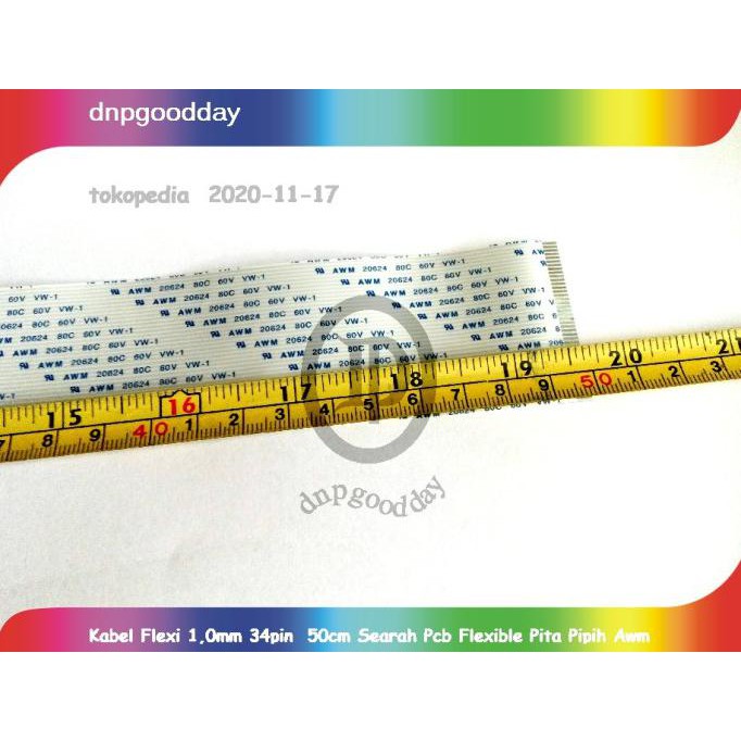 

Kabel Flexi 1,0Mm 34Pin 50Cm Searah Pcb Flexible Pita Pipih Awm Dnpgood11 Buru Order