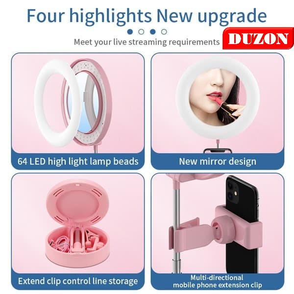 RINGLED G3 MIRROR KACA MAKEUP LIVE TIKTOK STREAMING FILL LIGHT FOLDING