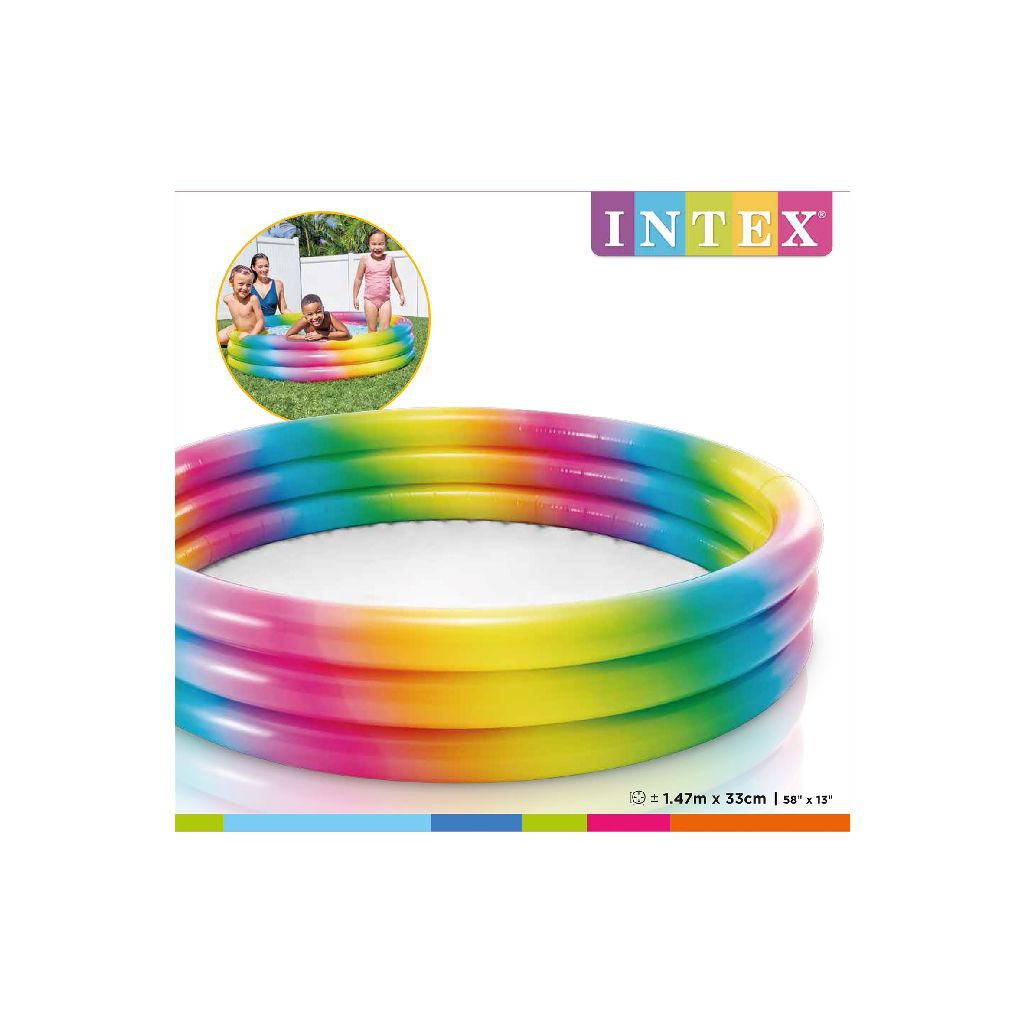 MALANG bisa GOJEK Kolam Renang Intex 58439 Rainbow Pool Ukuran 147x33cm