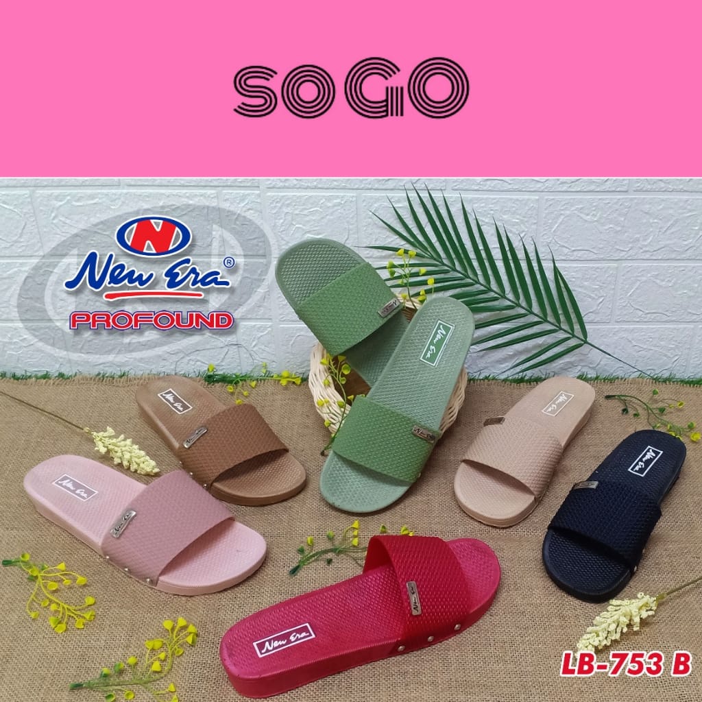 sogo NEW ERA LB 753.B Sandal Karet Wanita Slop Sandal Slop Jelly Sandal Wanita Slip On Terbaru Santai