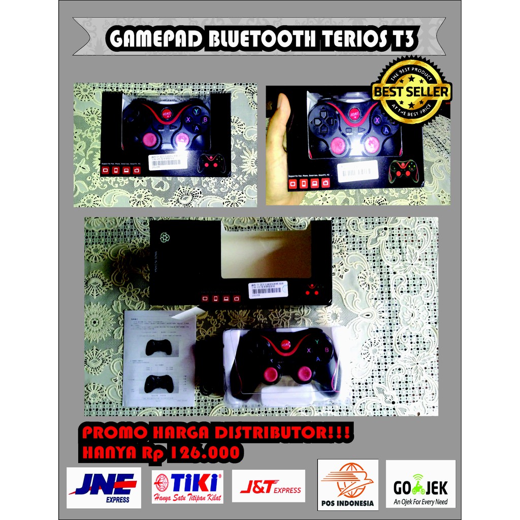 Gamepad Terios T3 Bluetooth Wireless Gamepad for Smartphone & Smart TV Box