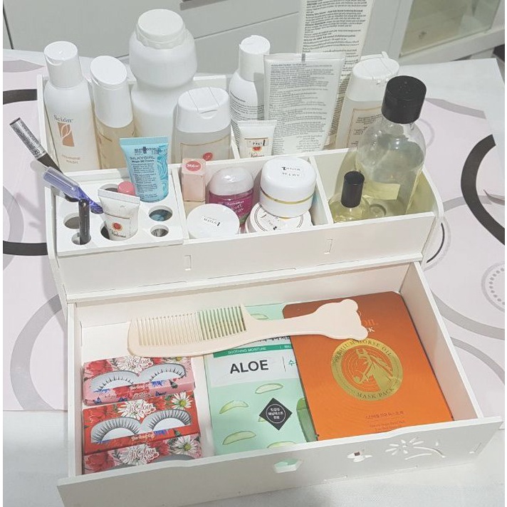 Rak Make Up Murah Rak Kosmetik Kayu WPC Rak Skincare Aesthetic Rak Makeup Mini Tempat Skincare Dan Make UpRak Laci Serbaguna Susun Storage Box Serbaguna Organizer Make Up Rak Meja Rias perhiasan penyimpanan Kosmetik Rak Kosmetik Kayu Minimalis portable