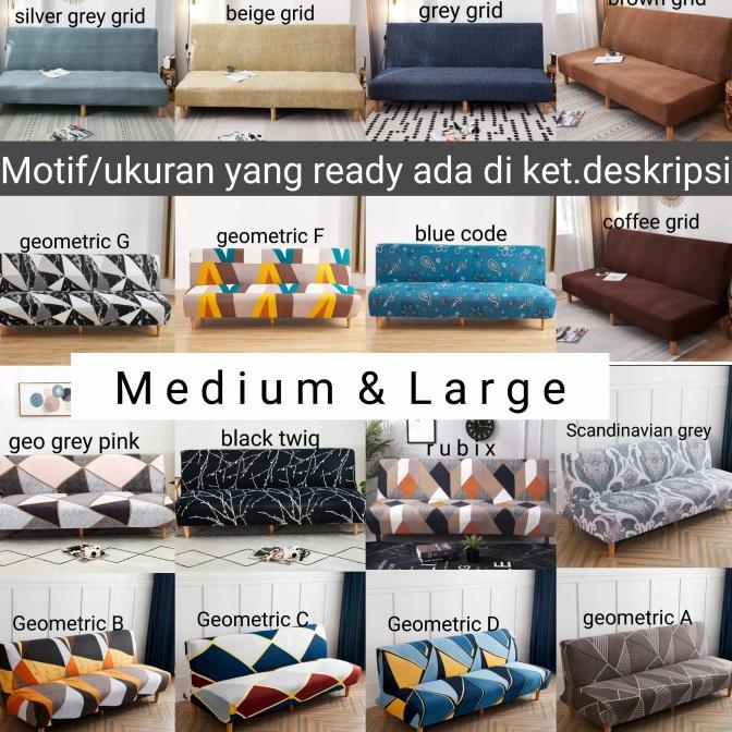 Sarung/Cover SOFA BED Import Kain Penutup/Pembungkus Sofa Bed Stretch-