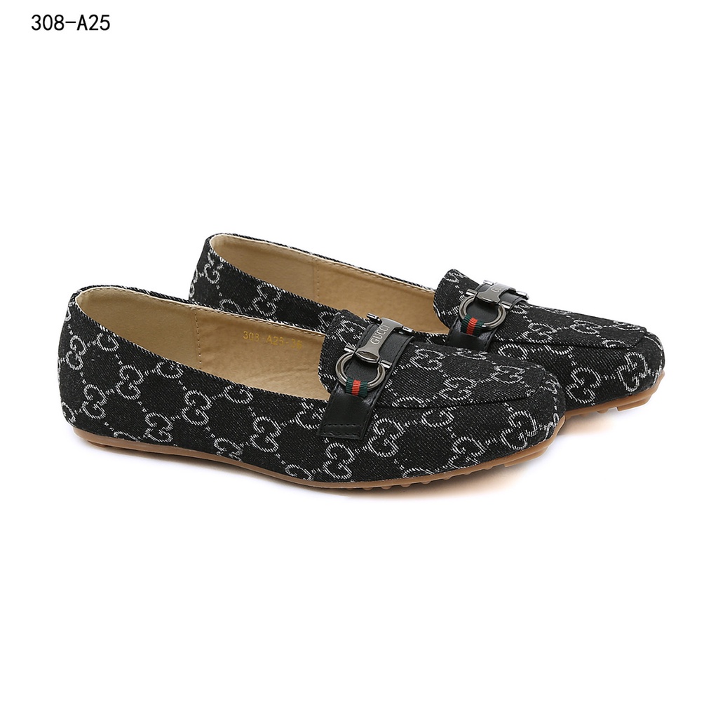 GC GG Canvas Chain Logo Flat Shoes #308-A25