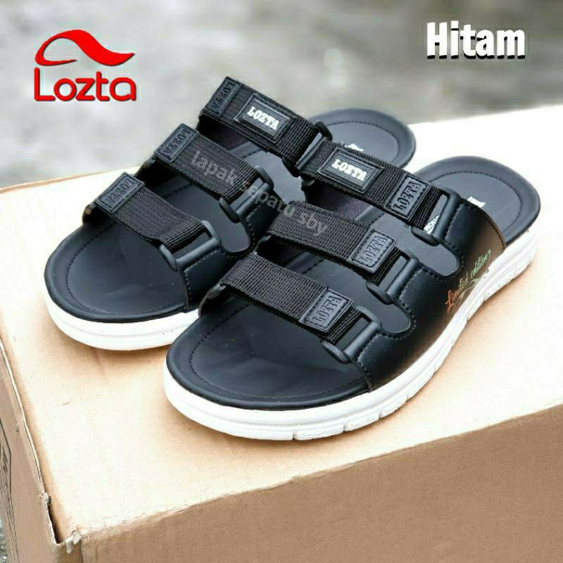 SANDAL GUNUNG LOZTA KR-04/ SANDAL PRIA TERLARIS-Joker hitam putih