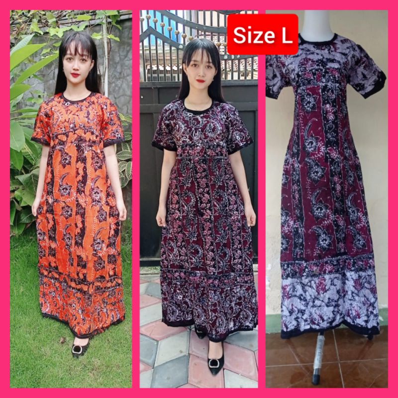 daster lengan pendek bawah panjang batik Tuban cantik murah