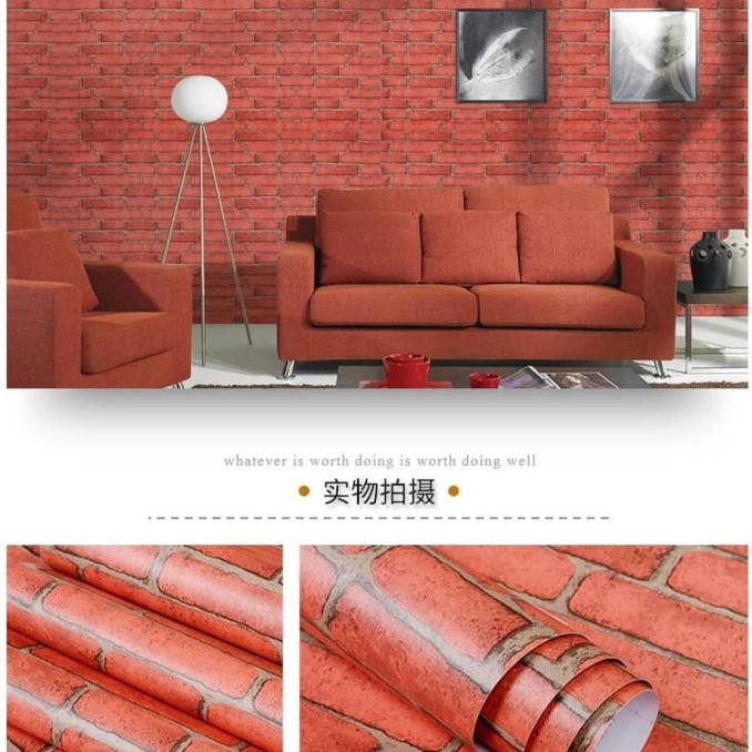 Mudah Wallpaper Stiker Dinding Bata Merah Promo