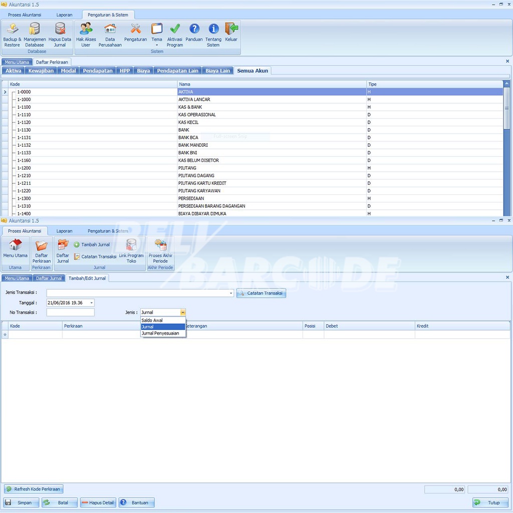 Akuntansi 1.5 Software Aplikasi Hitung Keuangan Perusahaan Jasa dan Perdagangan