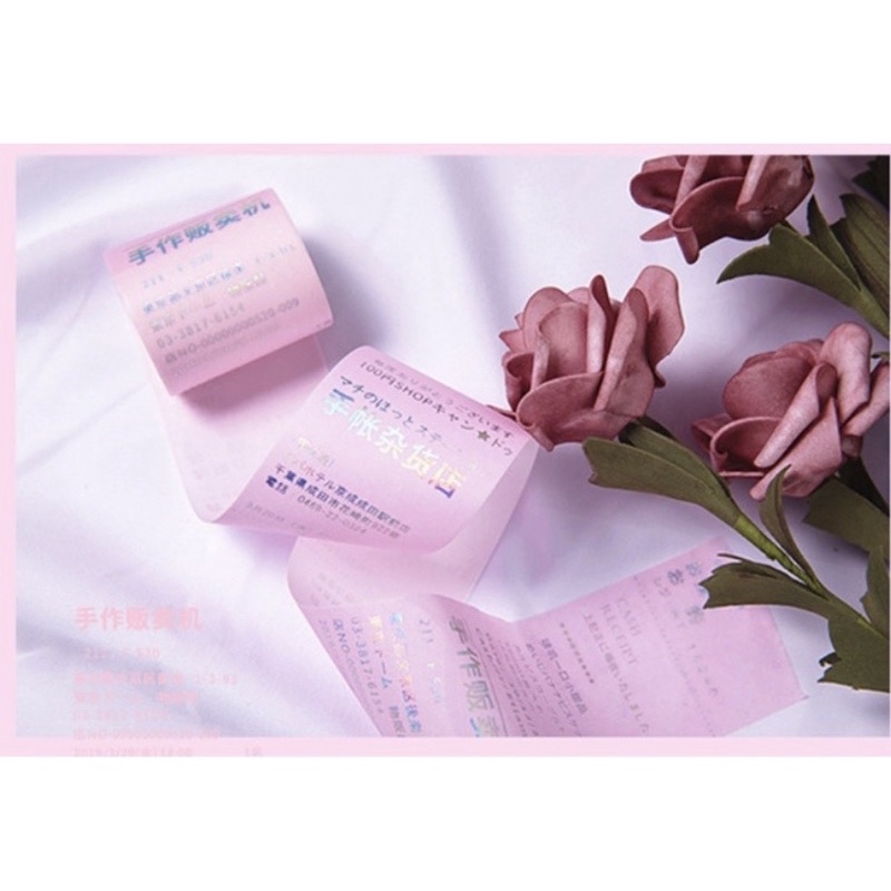 

washi tape selotip pink tulisan 45 mm dengan foil