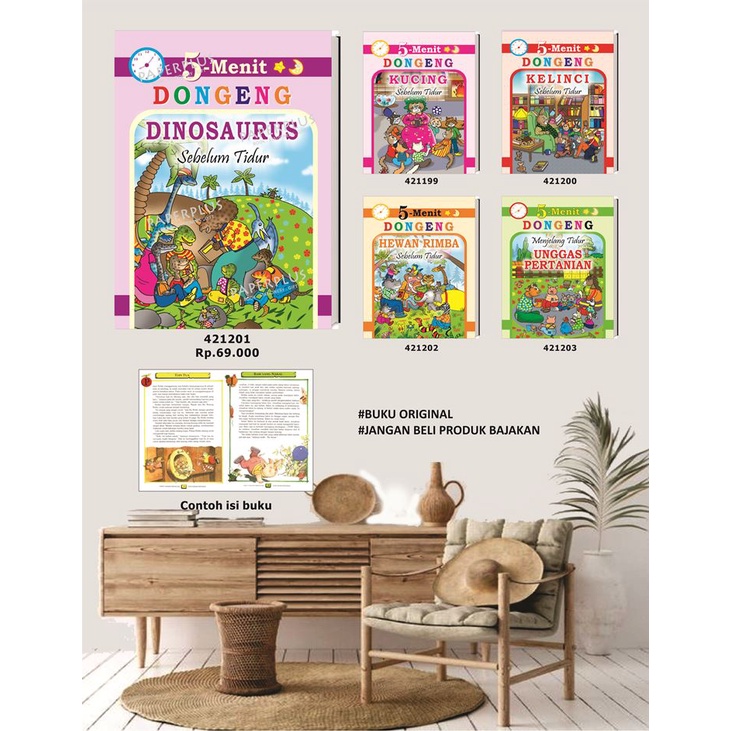 Buku Cerita - 5 Menit Dongeng Dinosaurus Sebelum Tidur -HC