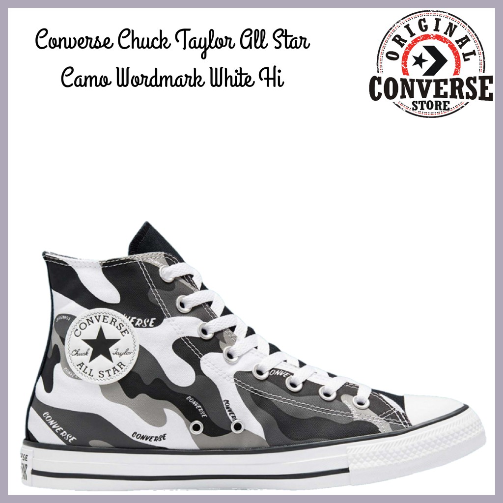 ORIGINAL CONVERSE CHUCK TAYLOR ALL STAR CAMO WORDMARK WHITE Hi 171453C MENS