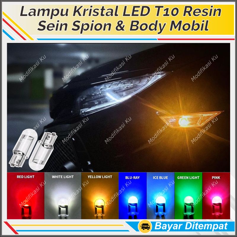 LAMPU T10 SENJA LED MOBIL MOTOR KRISTAL TANCAP SUPER TERANG