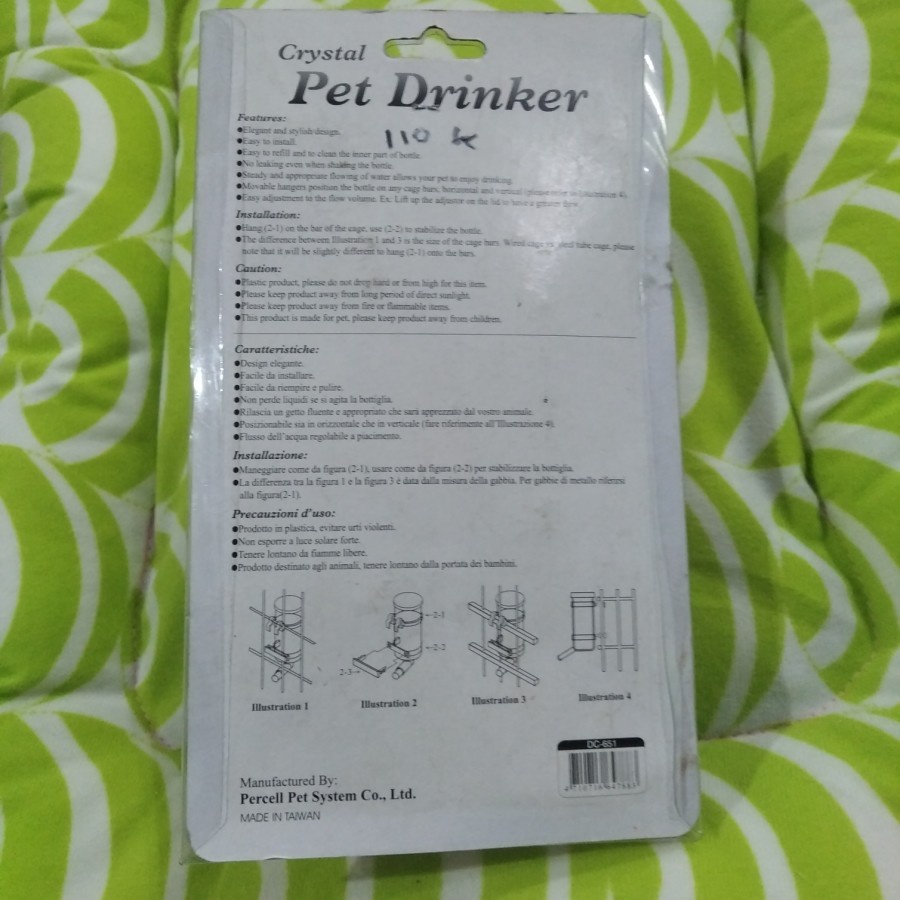 pet drinking kit for dog - pet water feeder botol minum gantung 450cc