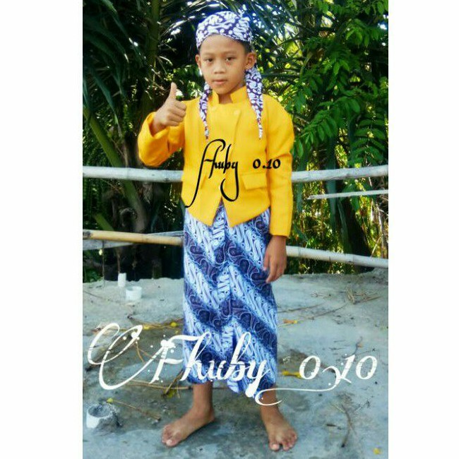 Set Beskap Anak TK-SD-SMP / Beskap+Rok Batik Putih+Blangkon Sliwir / Beskap Anak Murah