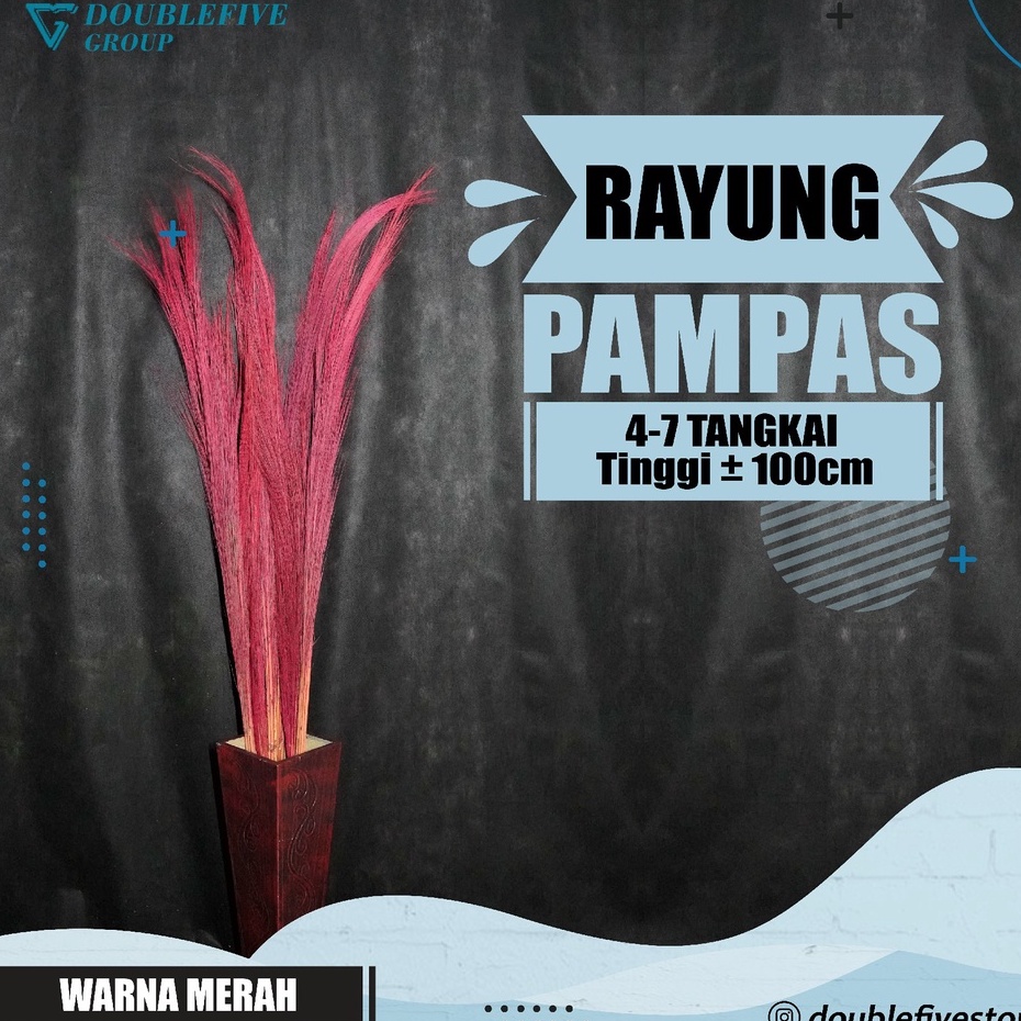 Rayung Home Decor Rayung Kering Panjang Rayung Natural Rayung Rustic Dekorasi Rayung Pampas - MERAH