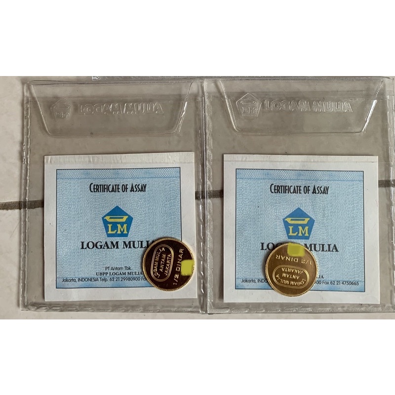 1/2 Dinar Antam Fine Gold 24 Karat