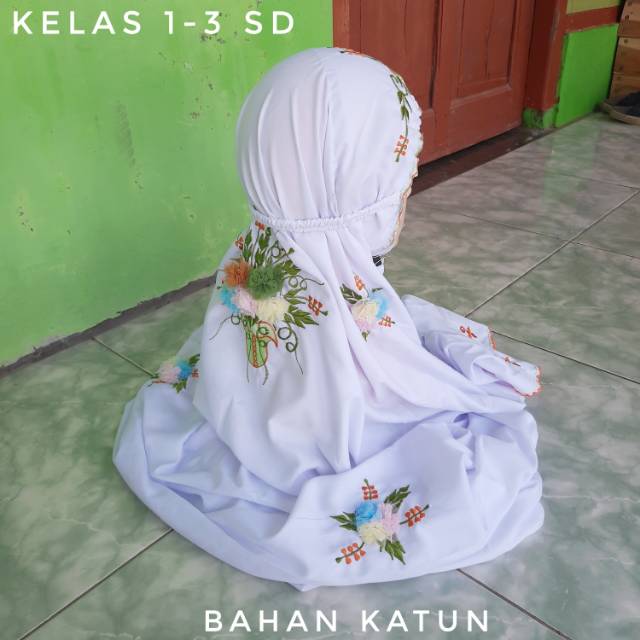 Mukena Terusan Anak Bordir Bunga Tile Kelas 1 3 Sd Shopee Indonesia