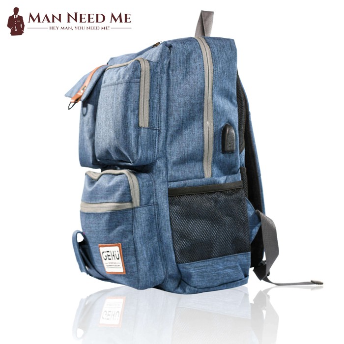 Tas Ransel Pria/Cowo GEHU - Tas Backpack Cordura - Biru FREE RAINCOVER