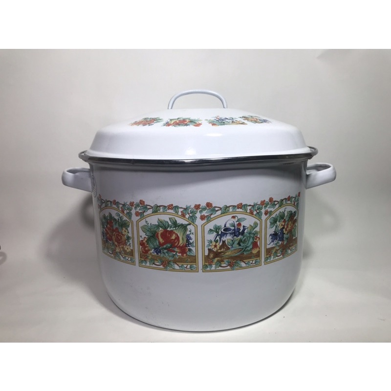 PANCI BESAR 34CM / PANCI KUKUS / PANCI BAKSO SOMAY CILOK / PANCI STOCKPOT GOLDEN ENAMEL