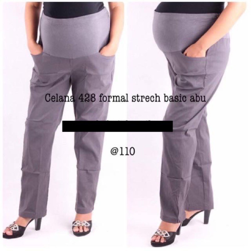 Celana kerja hamil strech 428 kaki basic