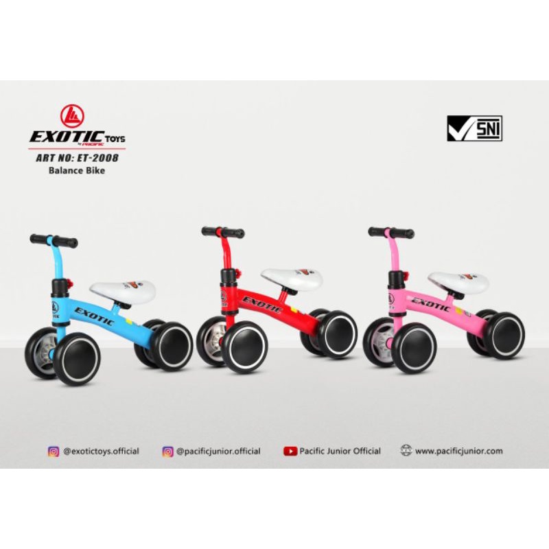 [NEW]MAINAN ANAK BALANCE BIKE EXOTIC ET 2008 | SEPEDA KESEIMBANGAN RODA 4 EMPAT |TOYS KIDS | KADO
