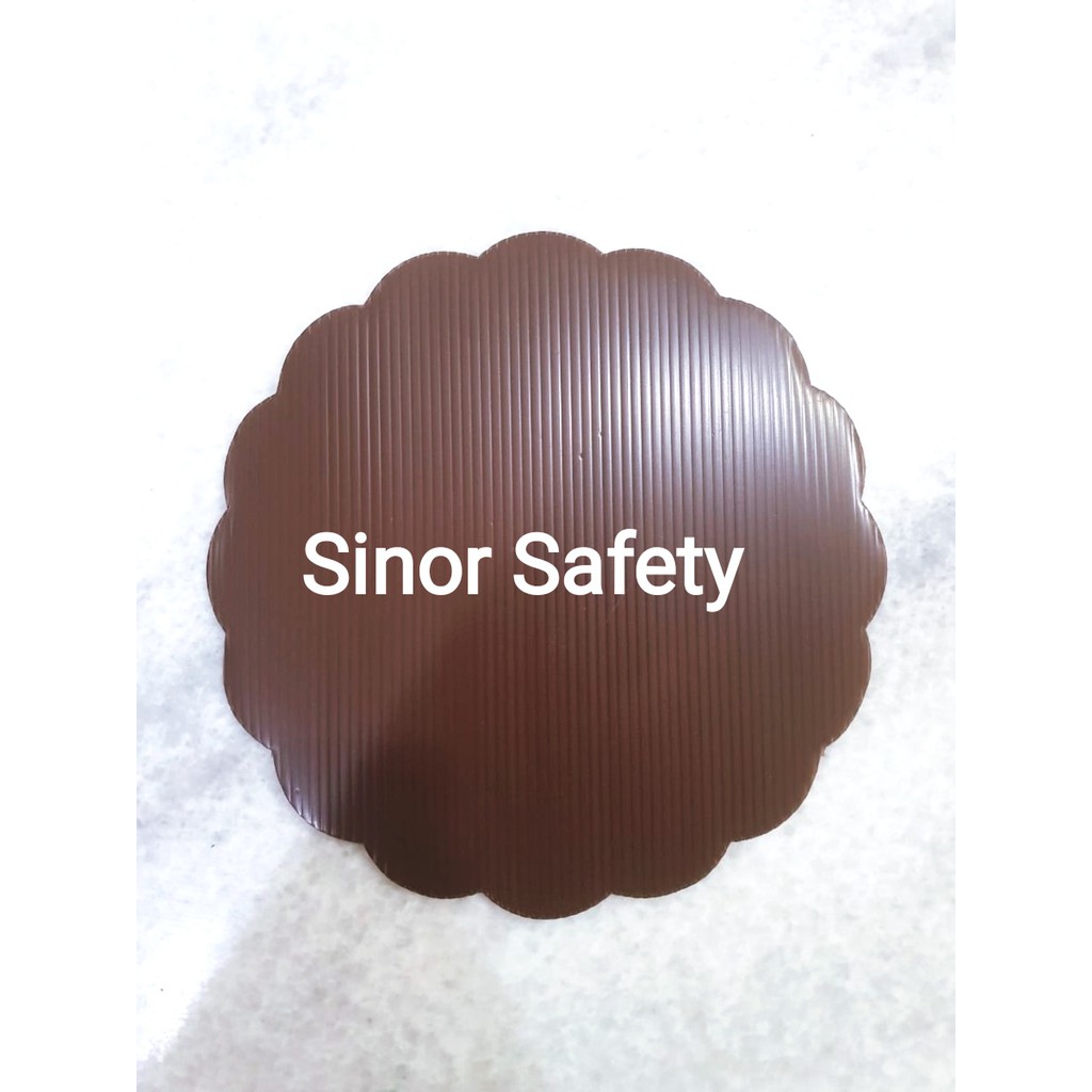 Alas Kue Kembang Diameter 22cm x 3mm Coklat Tatakan Plastik Impraboard