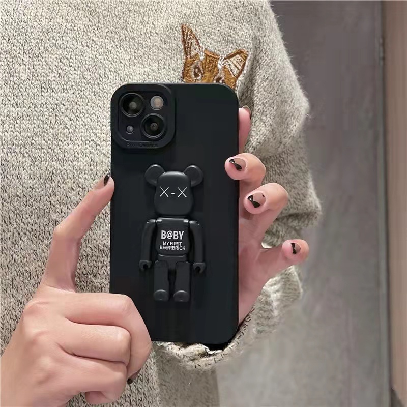 Soft Case Silikon Tebal Transparan 13 13pro 13prm Desain Beruang Untuk iphone 11 12pro max 7plus 8plus