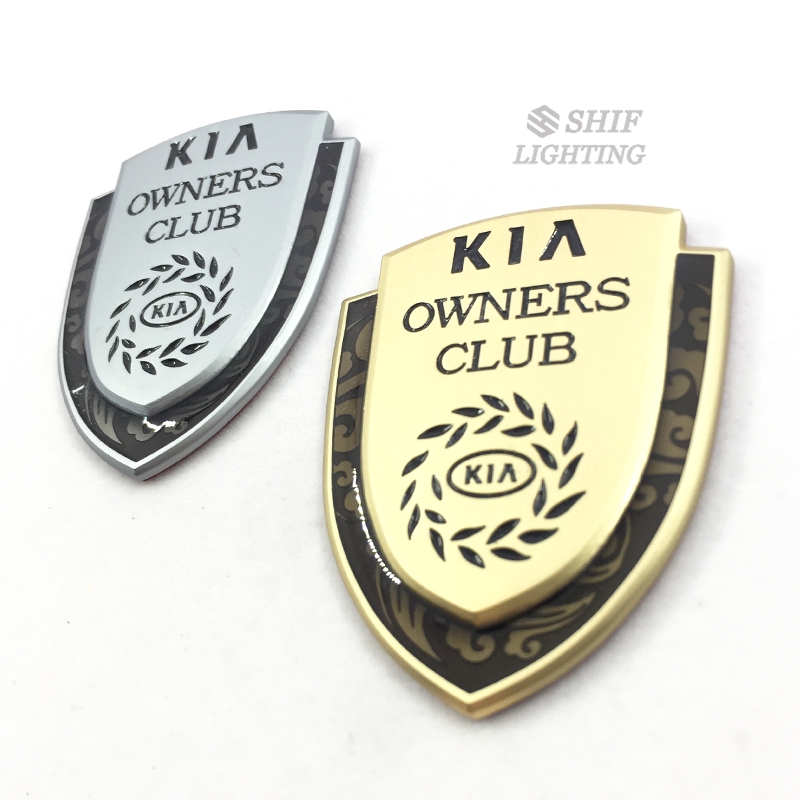 1Pc Stiker Emblem Logo KIA OWNERS CLUB Bahan Metal Untuk Dekorasi Mobil