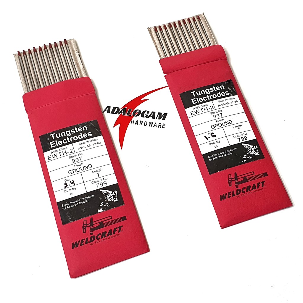Weldcraft Tungsten Electrodes 1,6 - 2,4 MM SS - Jarum Kawat Las Argon