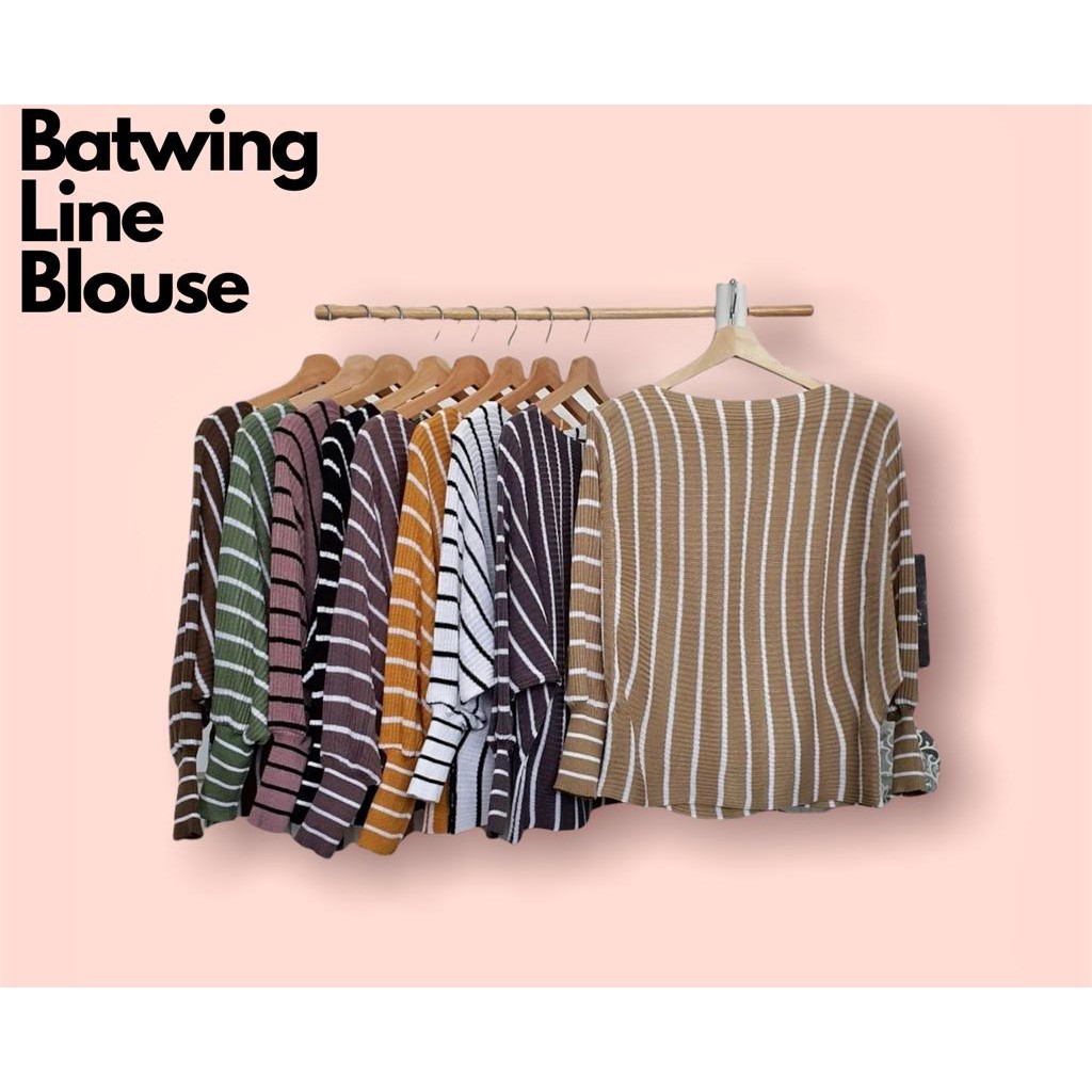 Batwing line blouse wanita rajut