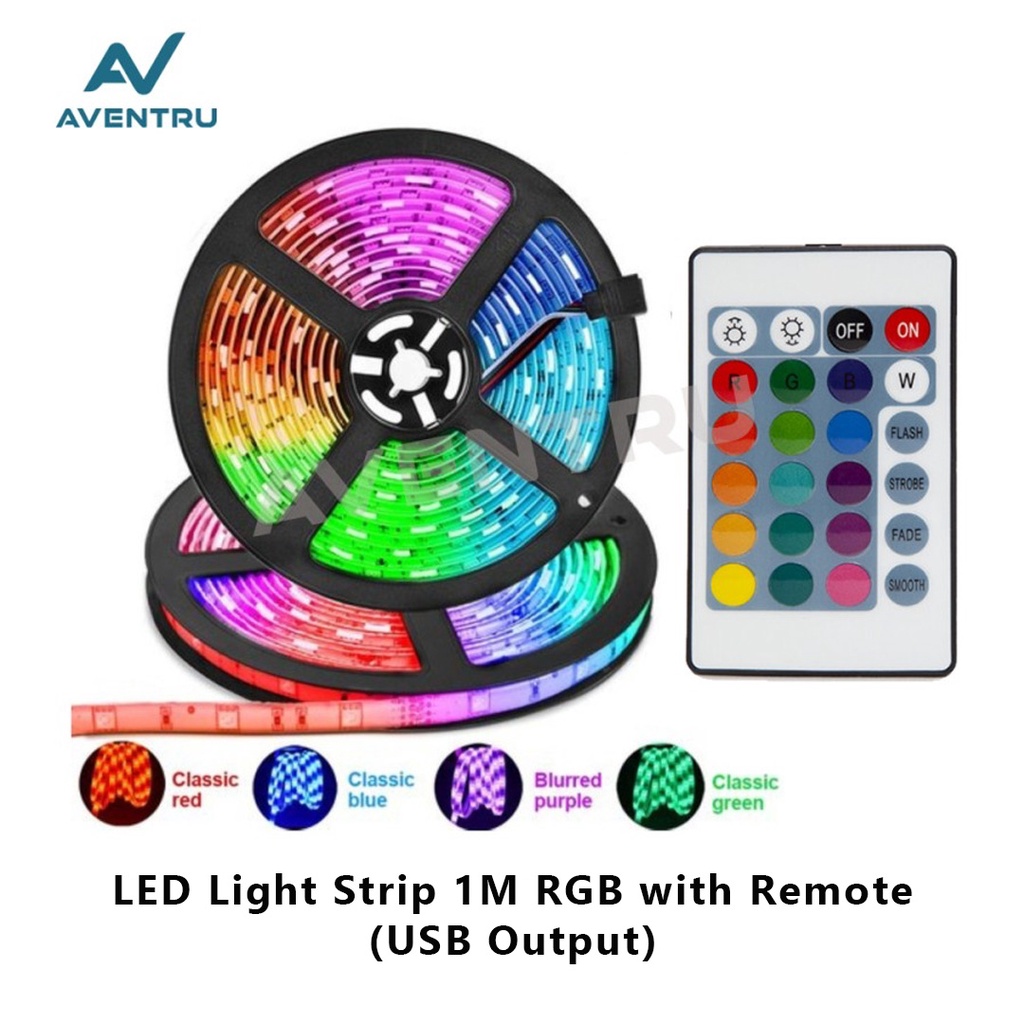 RGB LED Light Strip Lampu Hias RGB Remote 1M