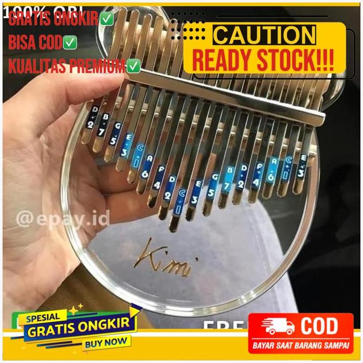 Kimi Kalimba 17 Keys Akrilik Kalimba Mbira Acrylic Hardcase Original