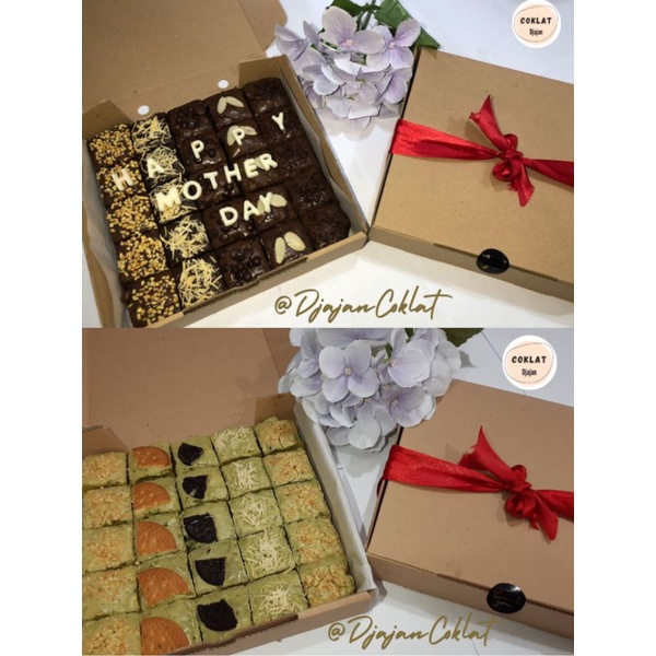 

BROWNIES FUDGE COKLAT DAN MATCHA HOME MADE BY DJAJAN COKLAT || BISA CUSTOM