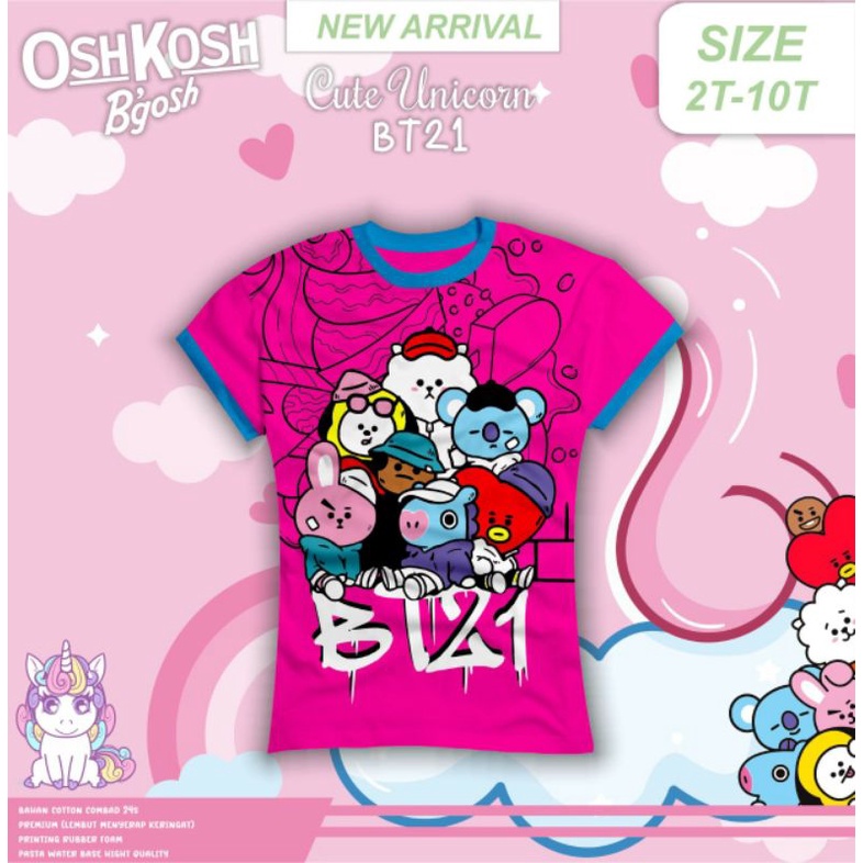 kaos oshkosh lengan pendek unicorn